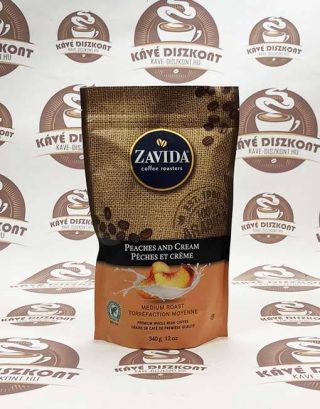 Zavida Peaches & Cream - őszibarack ízesítésű szemes kávé 340 g